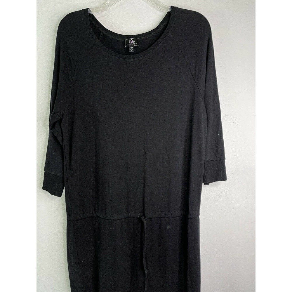 Pl Movement by Pink Lotus Mini Dress Drawstring Waist Black Size Large - Picture 2 of 9